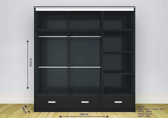 Florence 205cm High Gloss wardrobe
