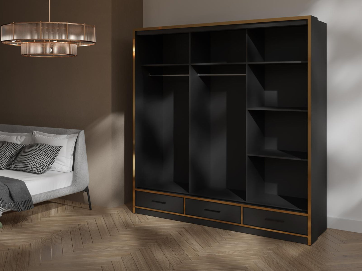 Florence 205cm High Gloss wardrobe
