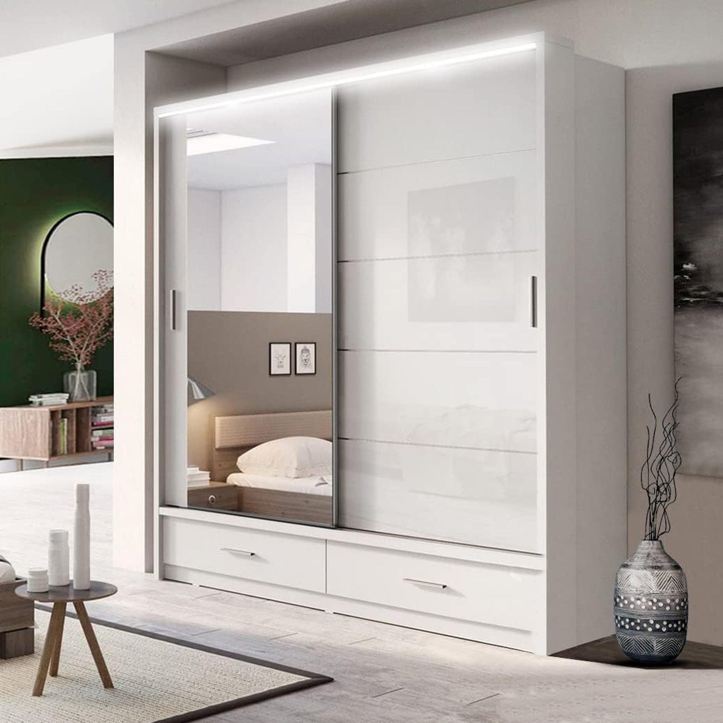 Florence 205cm High Gloss wardrobe