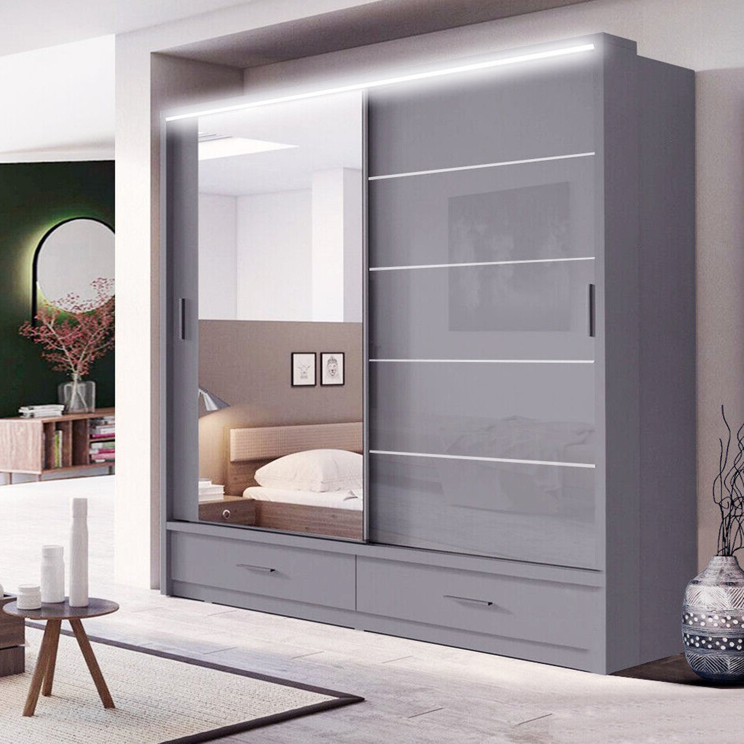 Florence 205cm High Gloss wardrobe