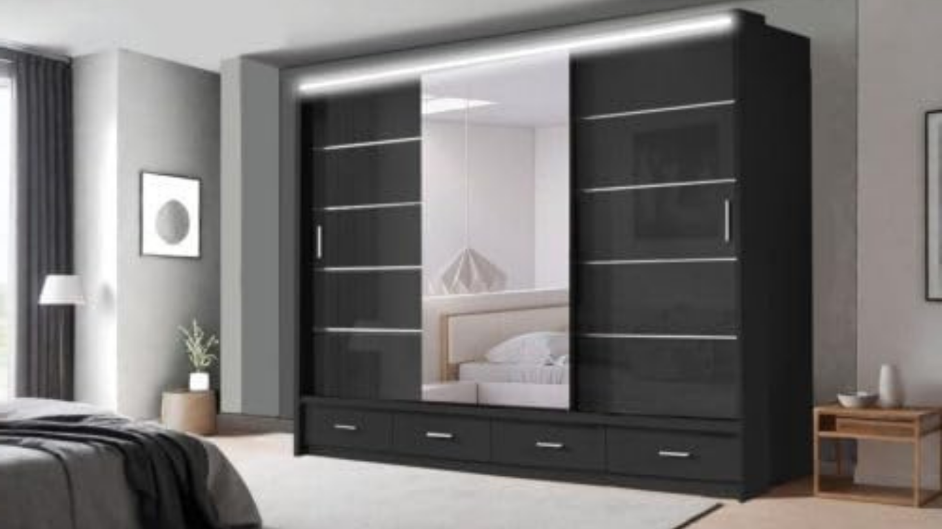 Florence 256cm High Gloss Wardrobe