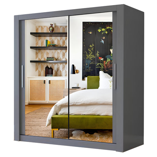 Milan 203cm Double Mirror Wardrobes