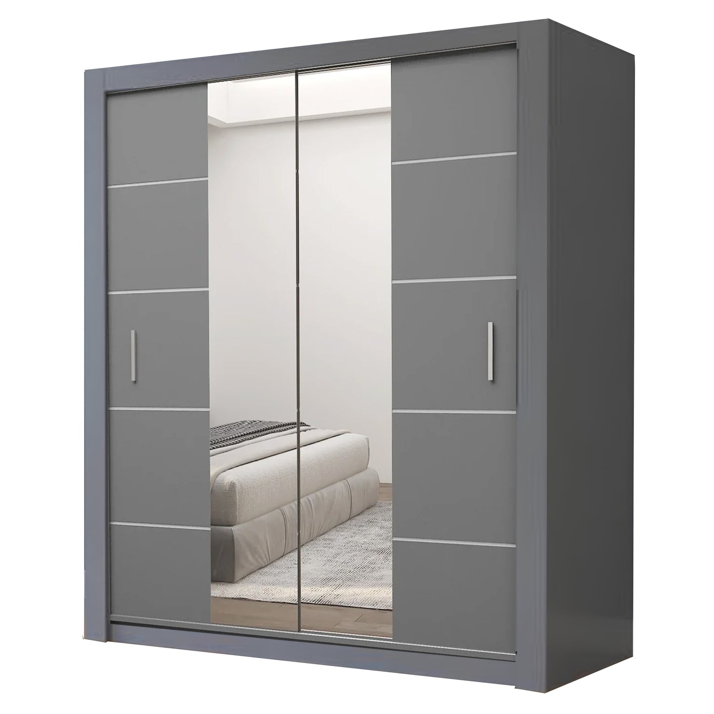 Olso 180cm Center Mirror Sliding Door Wardrobe