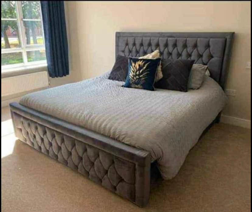 Modern King Size Bed Frame with Durable Construction