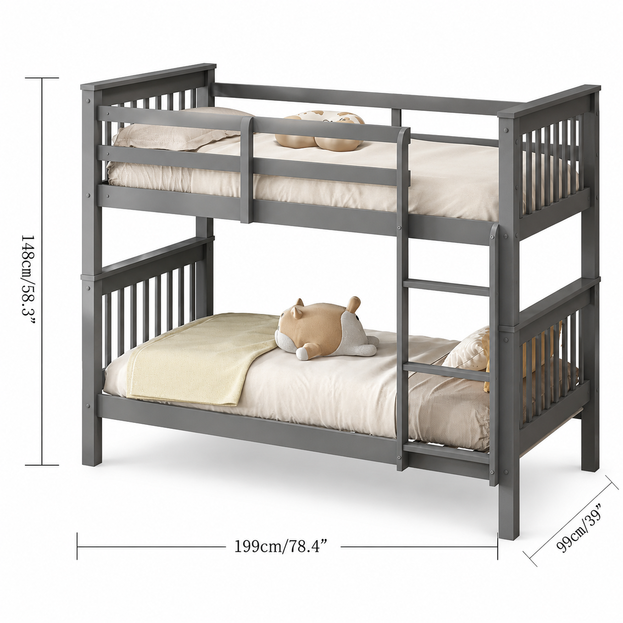 Elegant Wooden Bunk Bed – Sturdy & Stylish Kids Furniture
