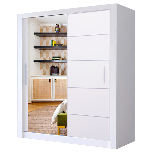 Lyon 180cm Center Mirror Sliding Door Wardrobe.