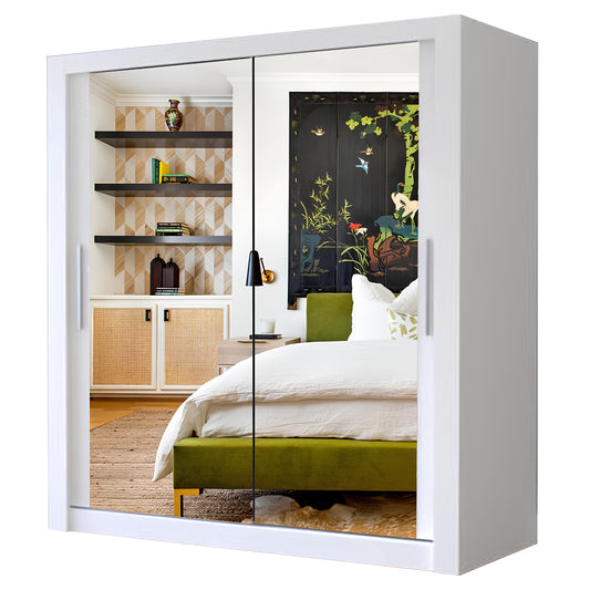 Milan 203cm Double Mirror Wardrobes