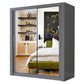 Milan 180cm Center Mirror Sliding Door Wardrobe.