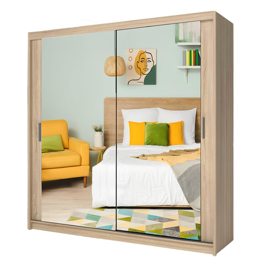 Milan 203cm Double Mirror Wardrobes