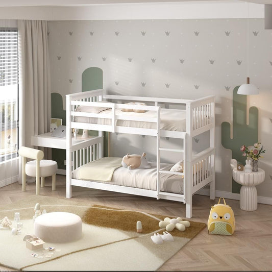 Modern Single Wooden Bunk Bed with Sturdy Frame