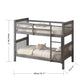 Modern Single Wooden Bunk Bed with Sturdy Frame