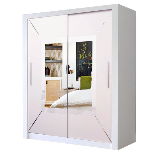 Venice 180cm Center Mirror Sliding Door Wardrobe.