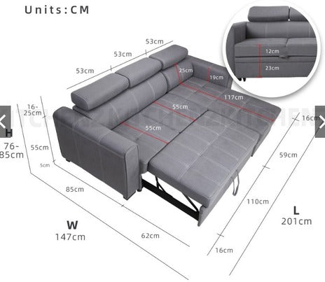 Modern Double Frame Storage Bed with Hydraulic Lift-Up Design