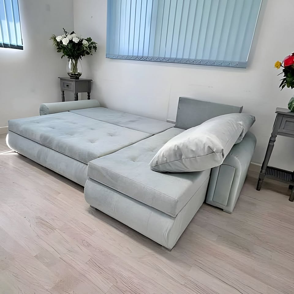 Modern Double Frame Storage Bed with Hydraulic Lift-Up Design