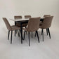 Modern Ceramic Dining Table Set with 6 Chairs