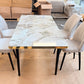 Modern Wooden Dining Table Set with 4 Chairs