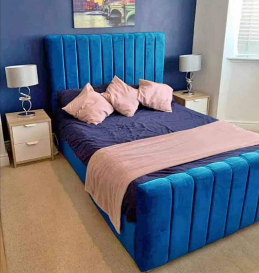 Modern Double Frame Storage Bed with Hydraulic Lift-Up Design