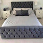 Modern Double Frame Storage Bed with Hydraulic Lift-Up Design