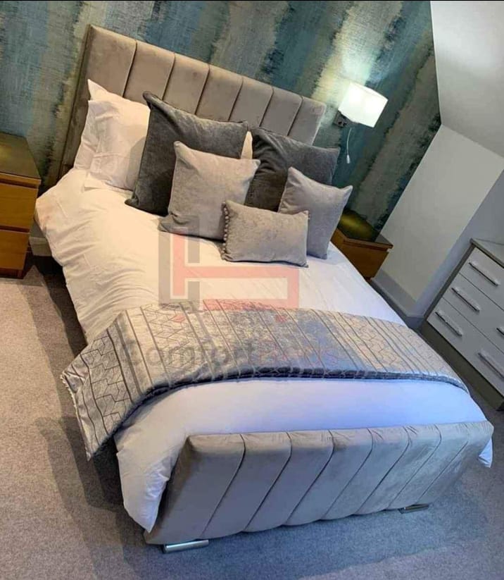 Modern Double Frame Storage Bed with Hydraulic Lift-Up Design