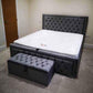 Modern Double Frame Storage Bed with Hydraulic Lift-Up Design
