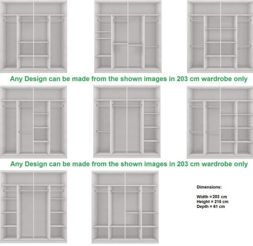 Lyon 203cm Sliding Door Wardrobe