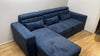 Modern L-Shaped Single Frame Sofa Bed with Adjustable Headrests